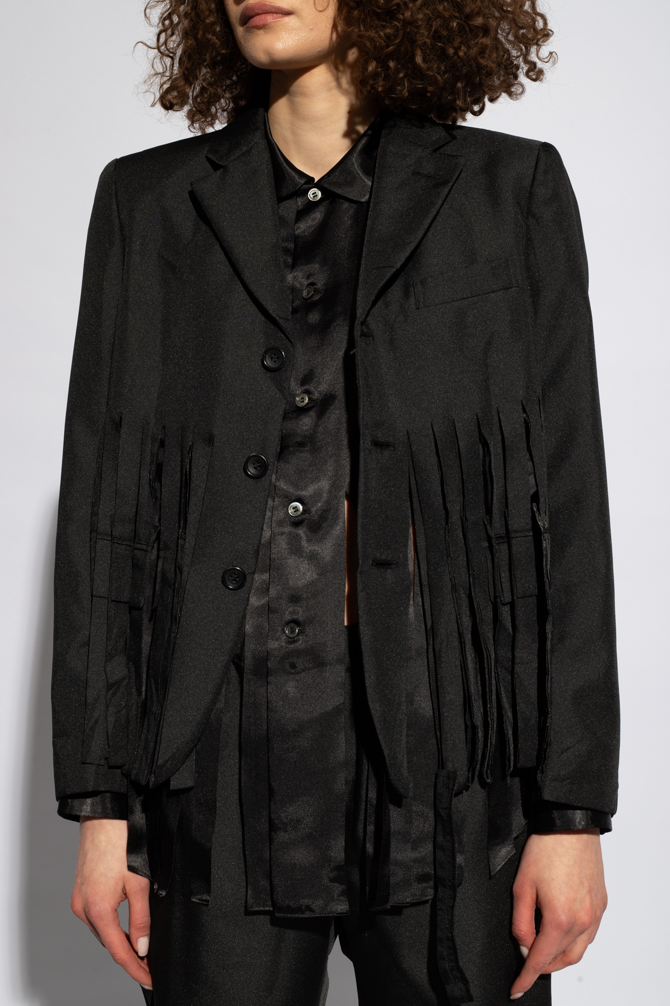 ジャケット COMME DES GARCONS SINGLE-BREASTED JACKET CDG Shirt: Men's Overprint Single Breasted Jacket (Blue